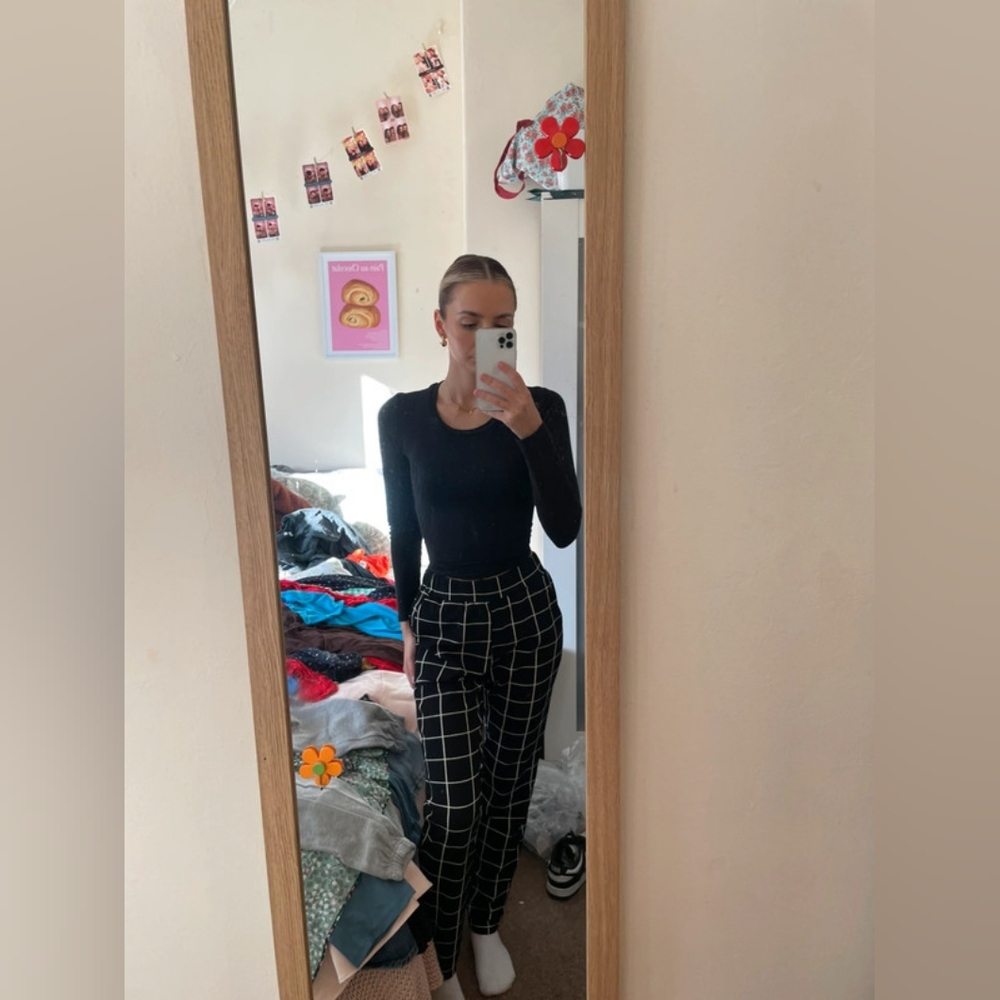 Shein Geometric stretchy waist trousers